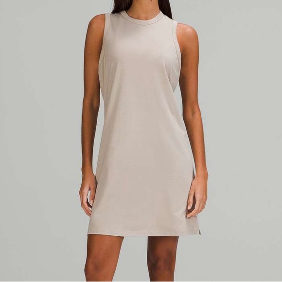 lululemon athletica Dresses & Skirts - Lululemon Classic-Fit Cotton-Blend Dress - Raw Linen Beige Tank Mini Dress